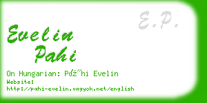 evelin pahi business card